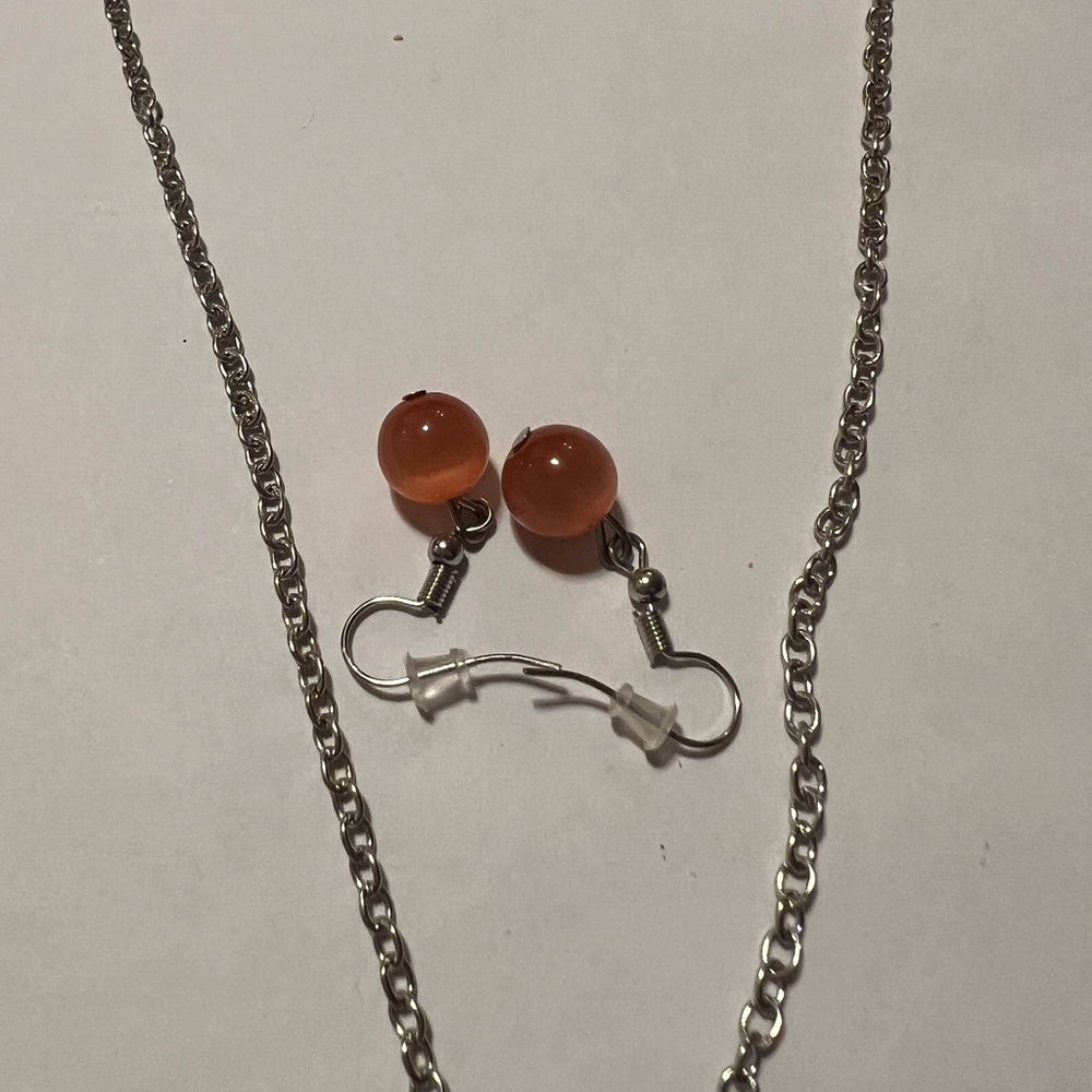 Oval orange cats eye glass set - Picture 8 of 8